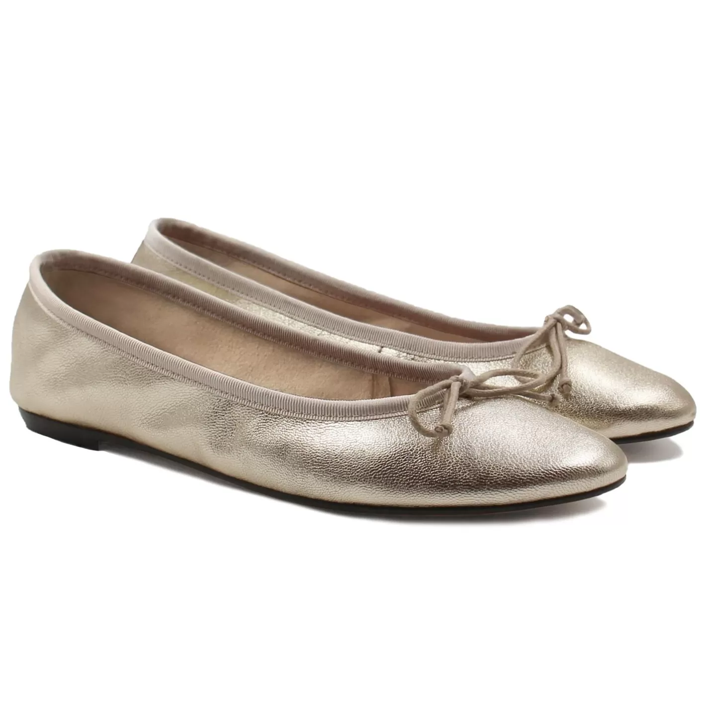 Ballerines & Slippers-JULES & JENN Ballerines Classiques Cuir Dore