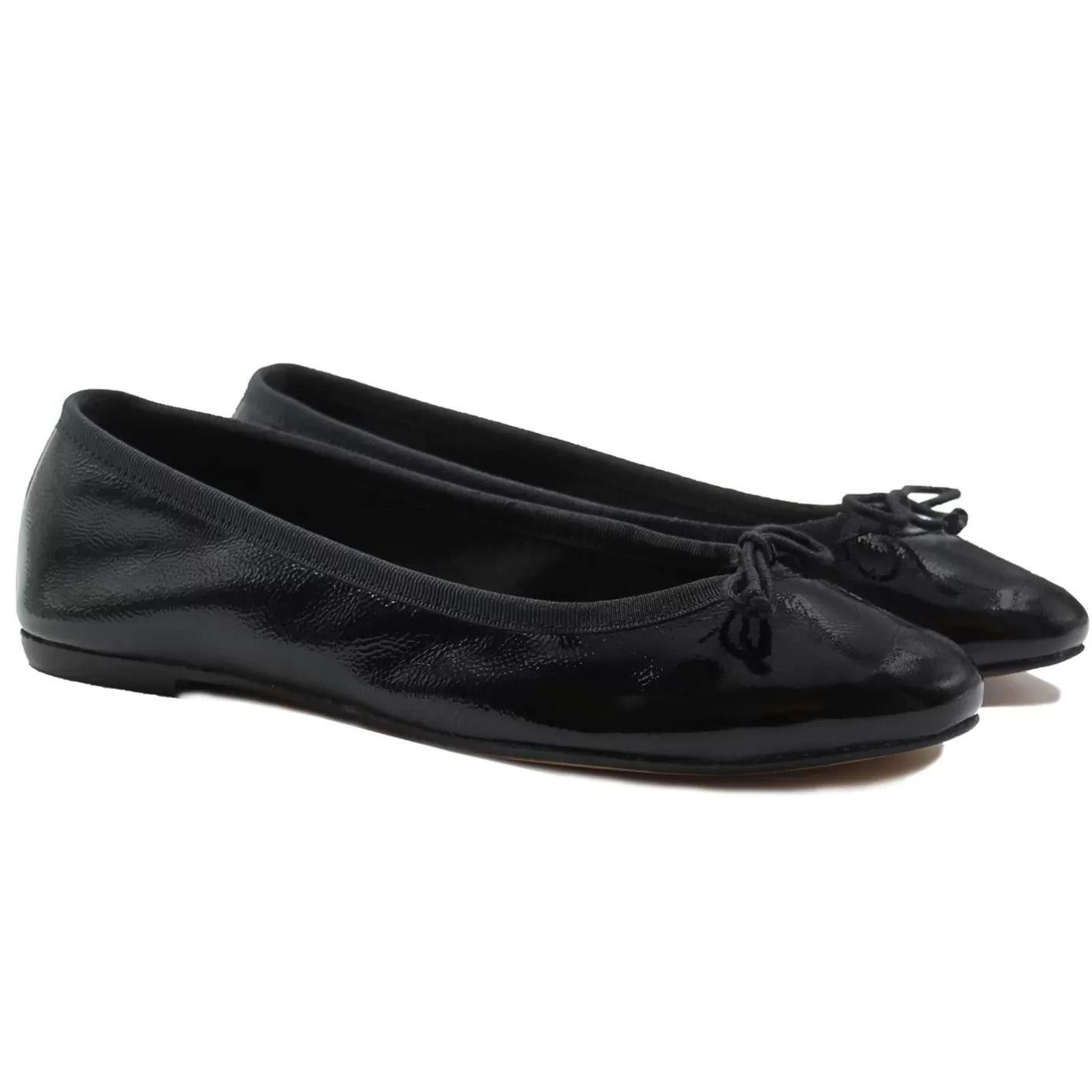 Ballerines & Slippers-JULES & JENN Ballerines Classiques Cuir Brillant Noir