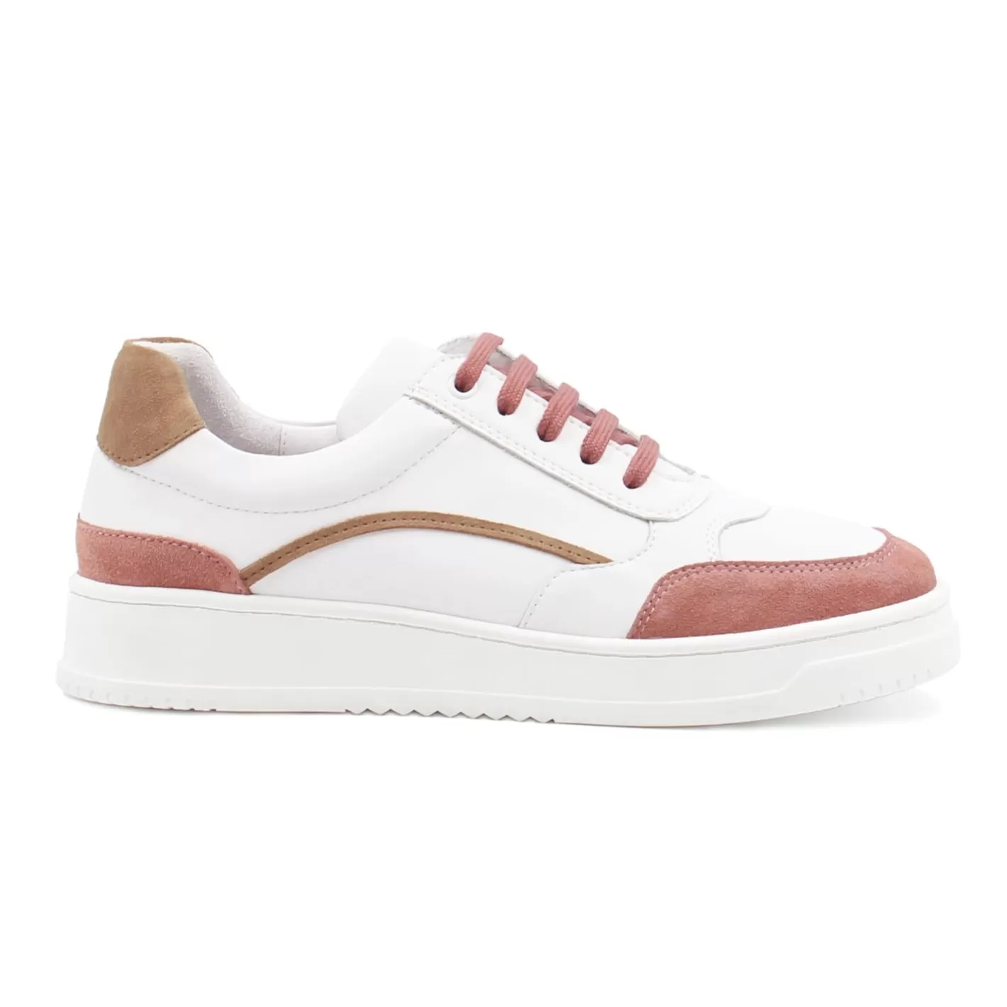 Baskets-JULES & JENN Baskets Vintage Cuir Blanc Beige Blanc/Beige