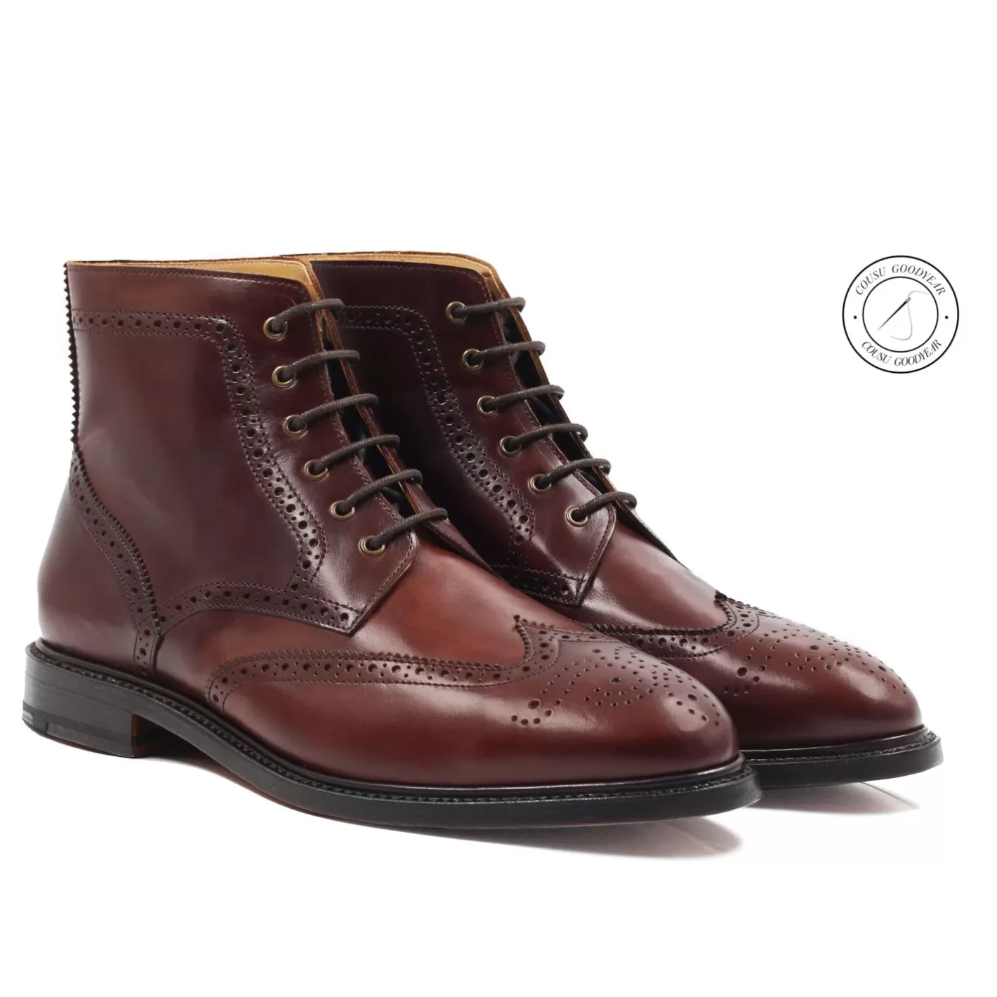 Boots-JULES & JENN Boots Goodyear Cuir Cognac