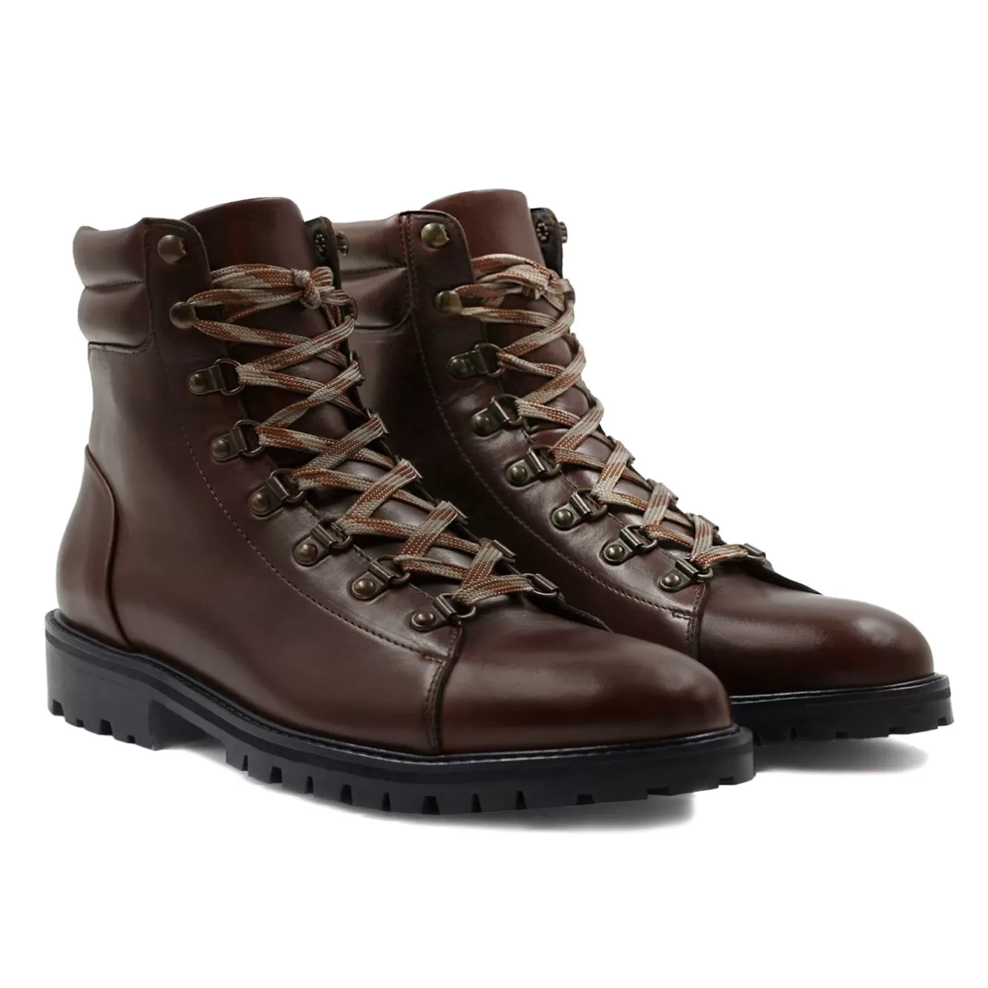 Boots-JULES & JENN Boots Montagne Cuir Marron