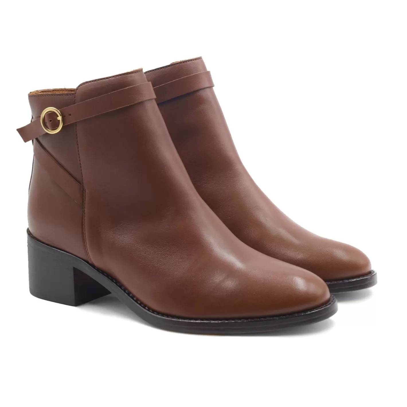 Bottines & Bottes-JULES & JENN Bottines Cavalieres Cuir Camel