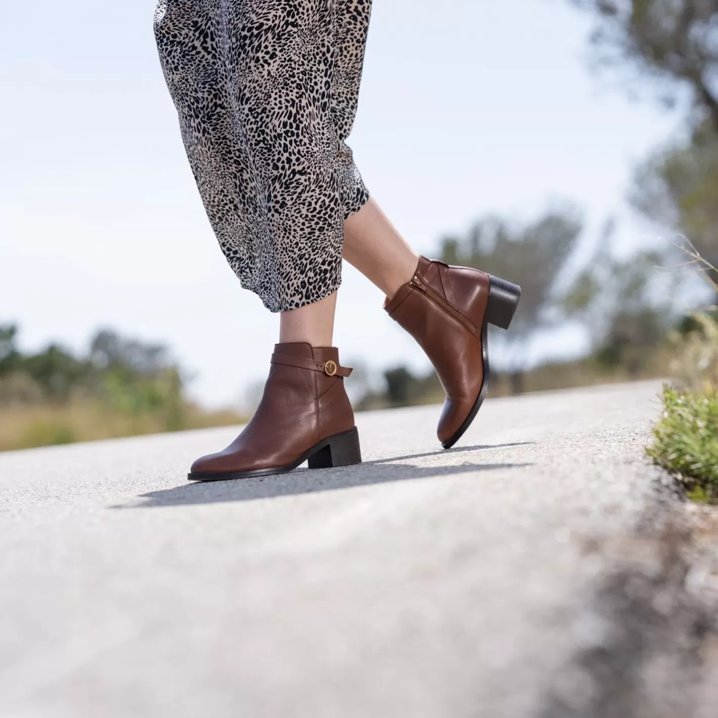 Bottines & Bottes-JULES & JENN Bottines Cavalieres Cuir Camel