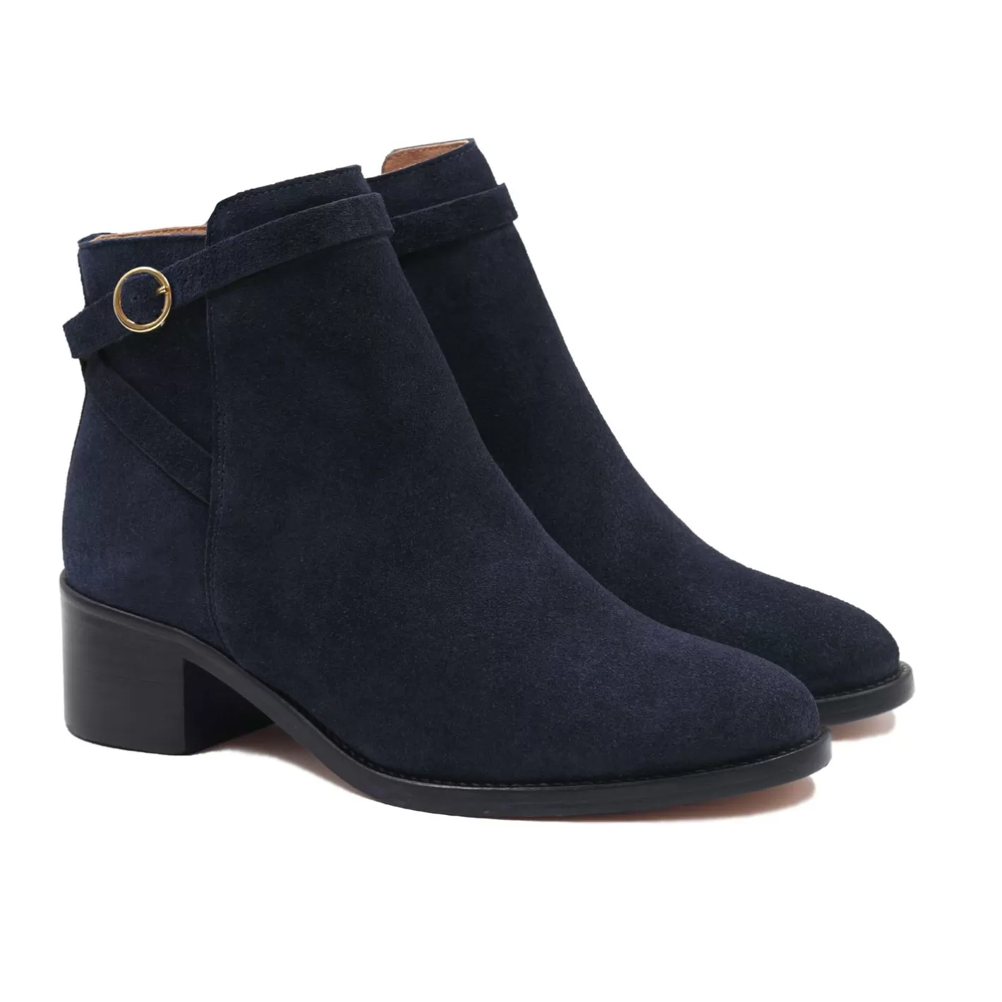 Bottines & Bottes-JULES & JENN Bottines Cavalieres Cuir Daim Bleu