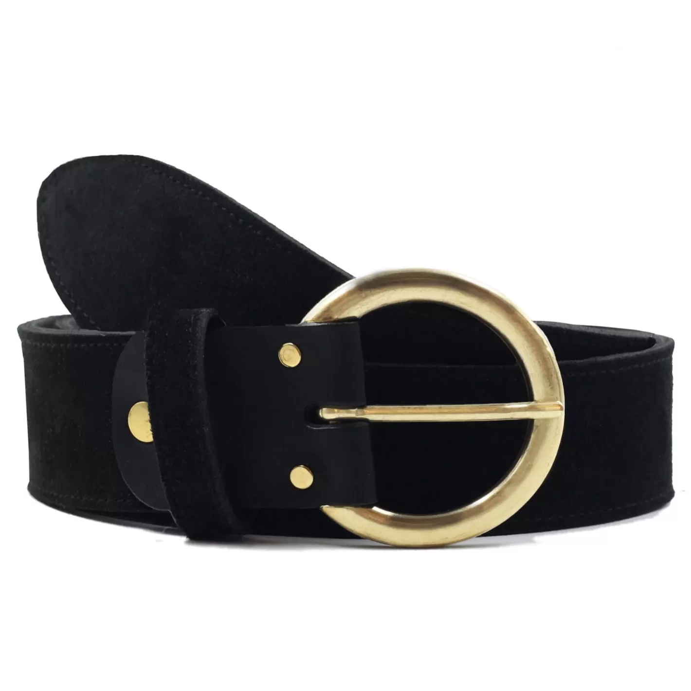 Ceintures-JULES & JENN Ceinture Boheme Cuir Daim Noir