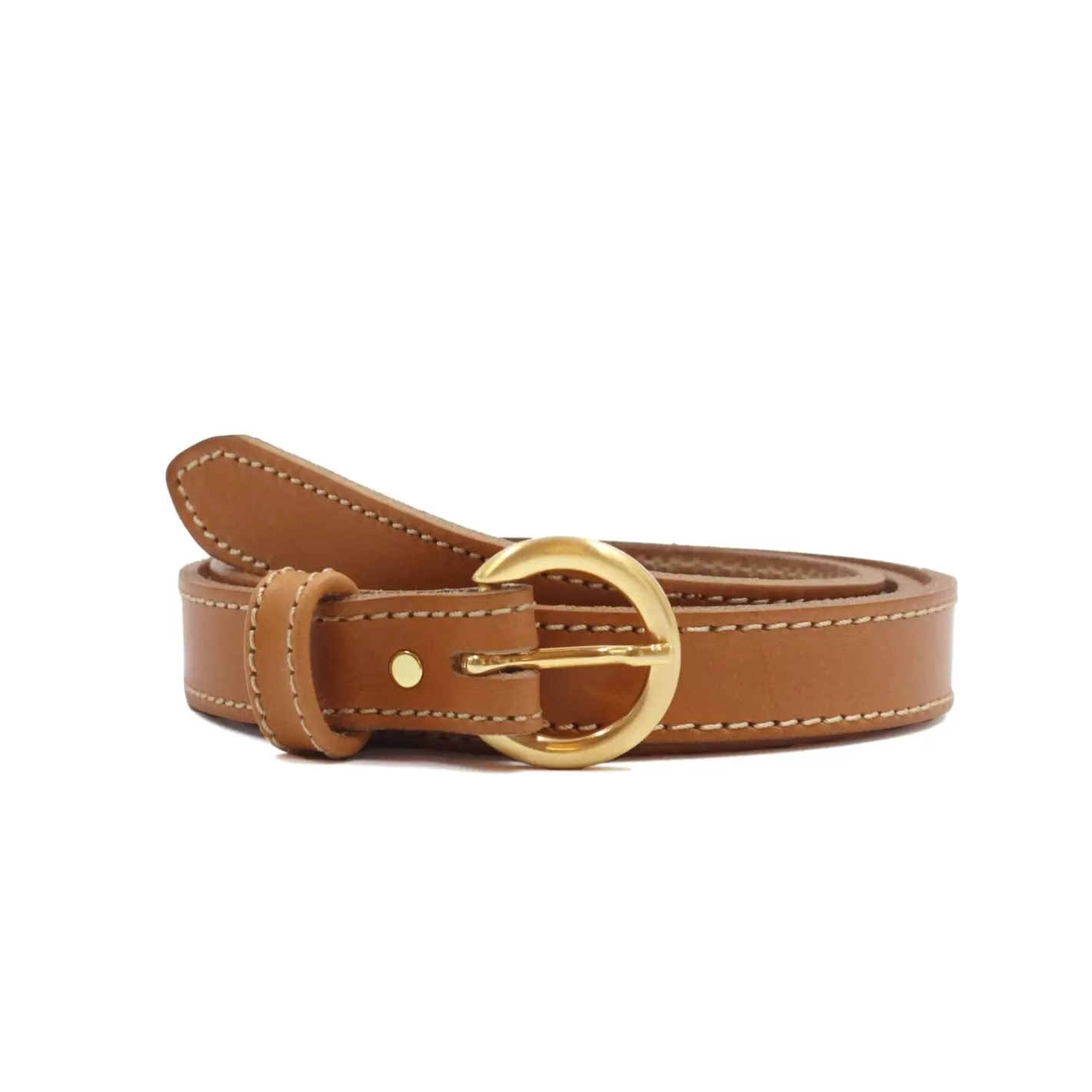 Ceintures-JULES & JENN Ceinture Boucle D'Or Cuir Camel