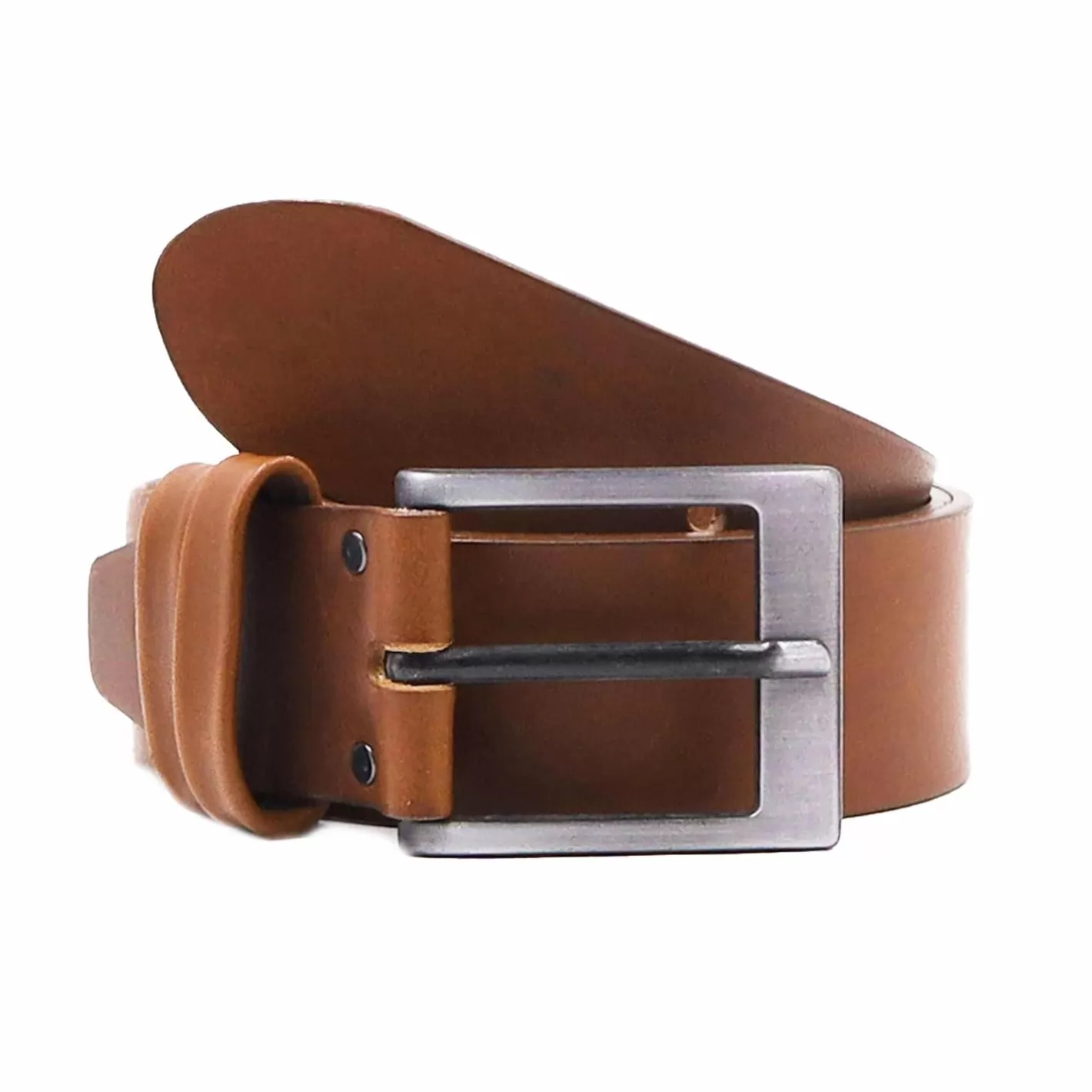 Ceintures-JULES & JENN Ceinture Casual Cuir Marron Cognac