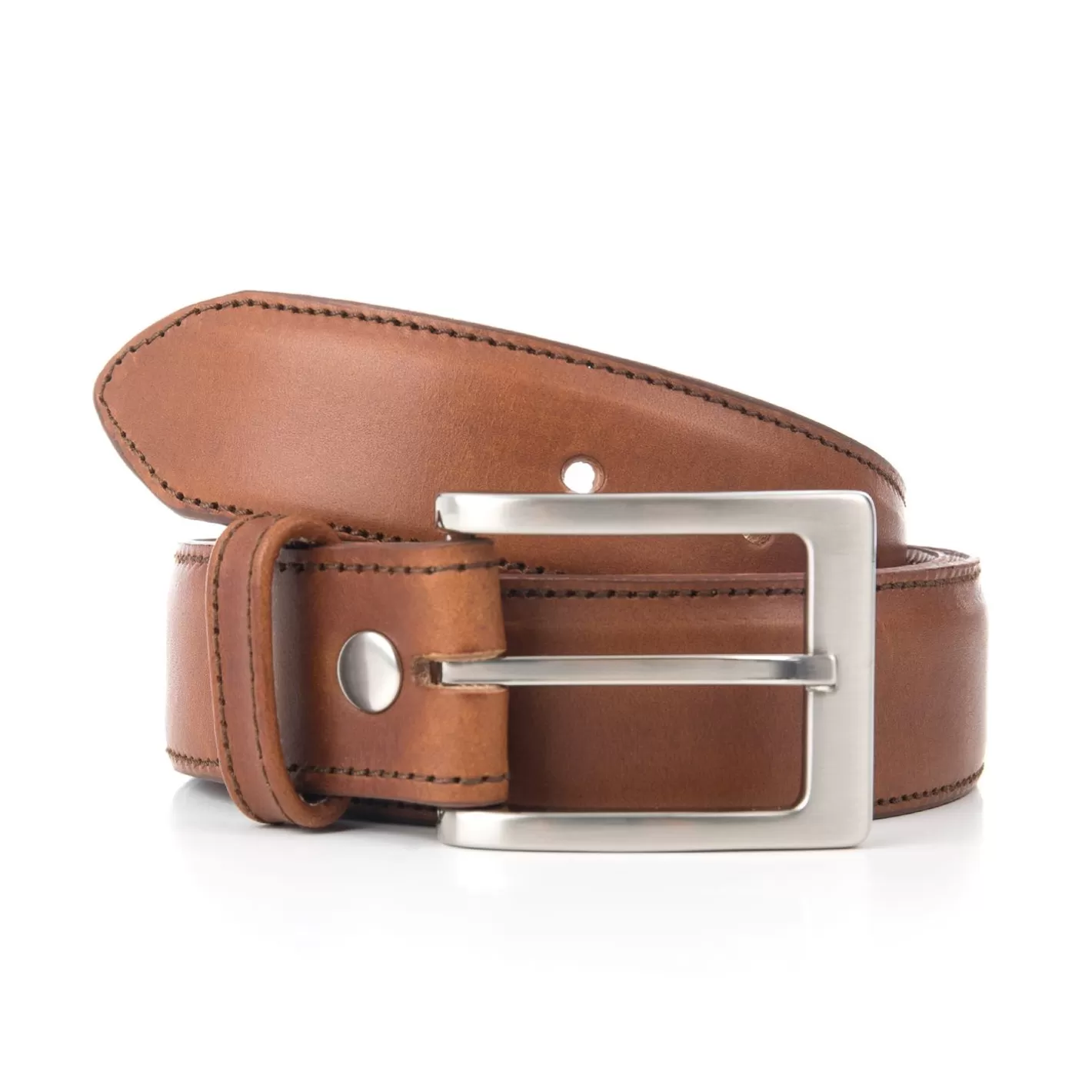 Ceintures-JULES & JENN Ceinture Classique Cuir Cognac