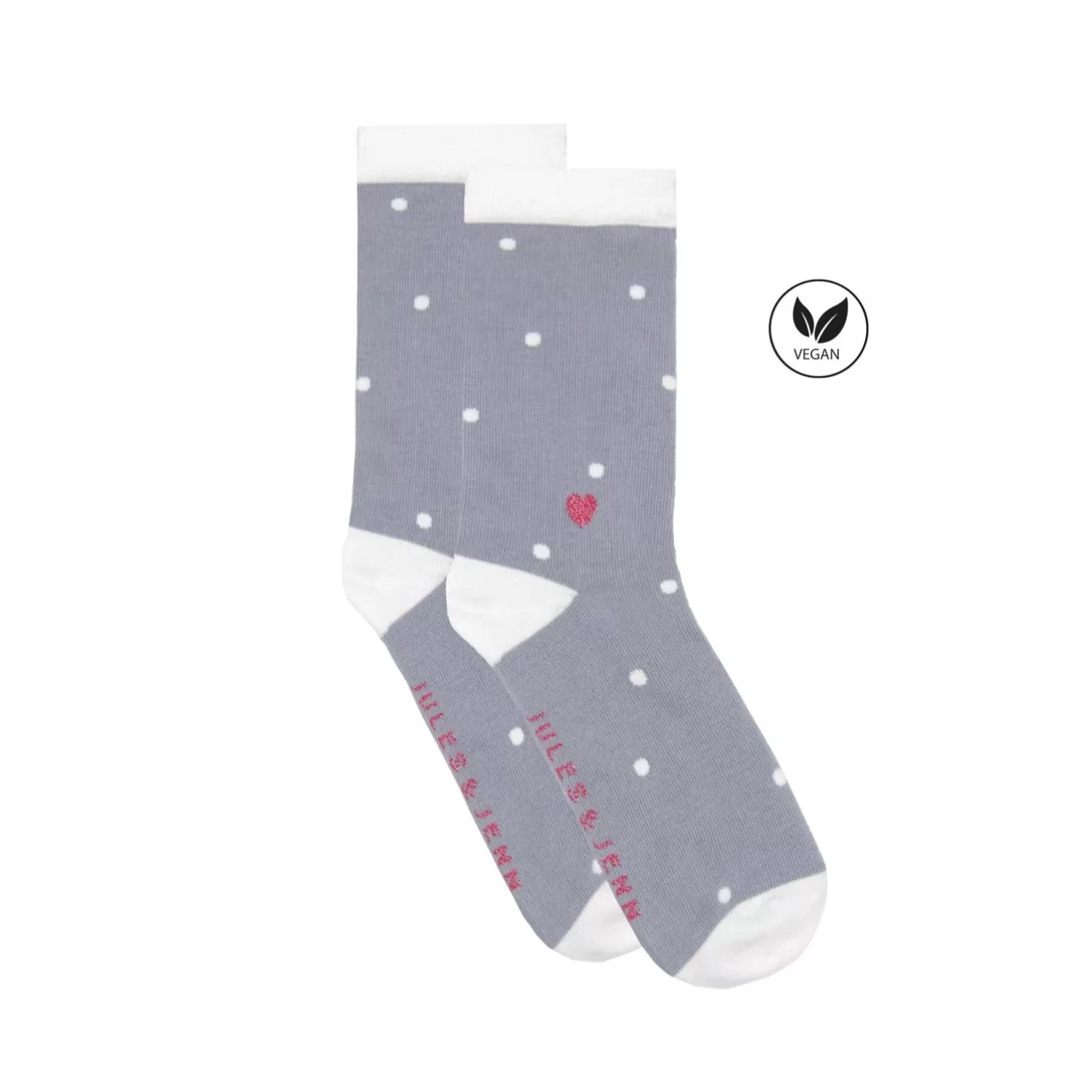 Chaussettes-JULES & JENN Chaussettes A Pois Coton Gris Blanc Blanc/Gris