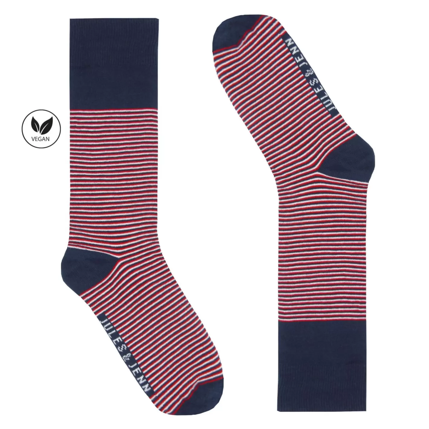 Chaussettes-JULES & JENN Chaussettes Rayees Coton Bleu Rouge Bleu/Rouge