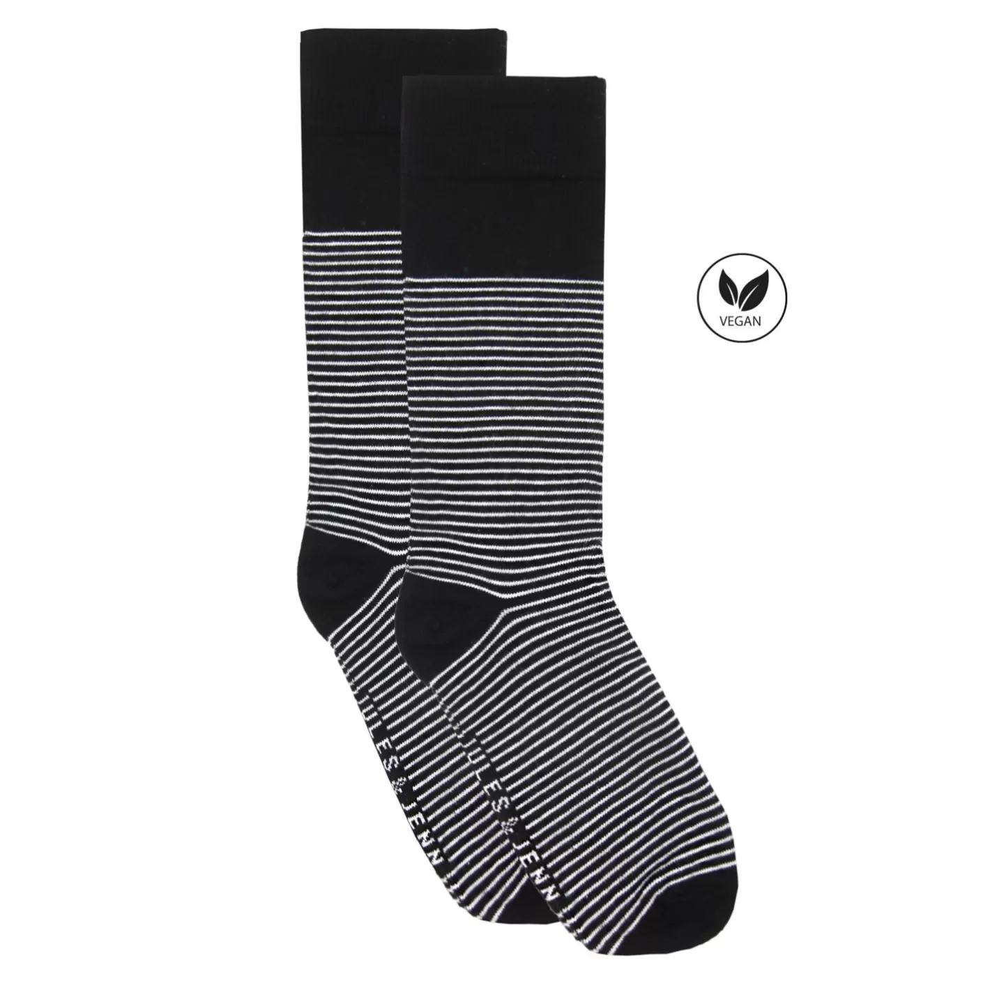 Chaussettes-JULES & JENN Chaussettes Rayees Coton Noir Blanc Noir/Blanc