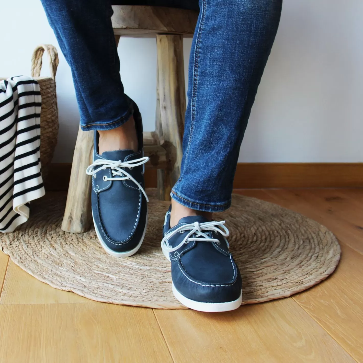 Chaussures Bateau-JULES & JENN Chaussures Bateau Cuir Bleu Bleu Marine