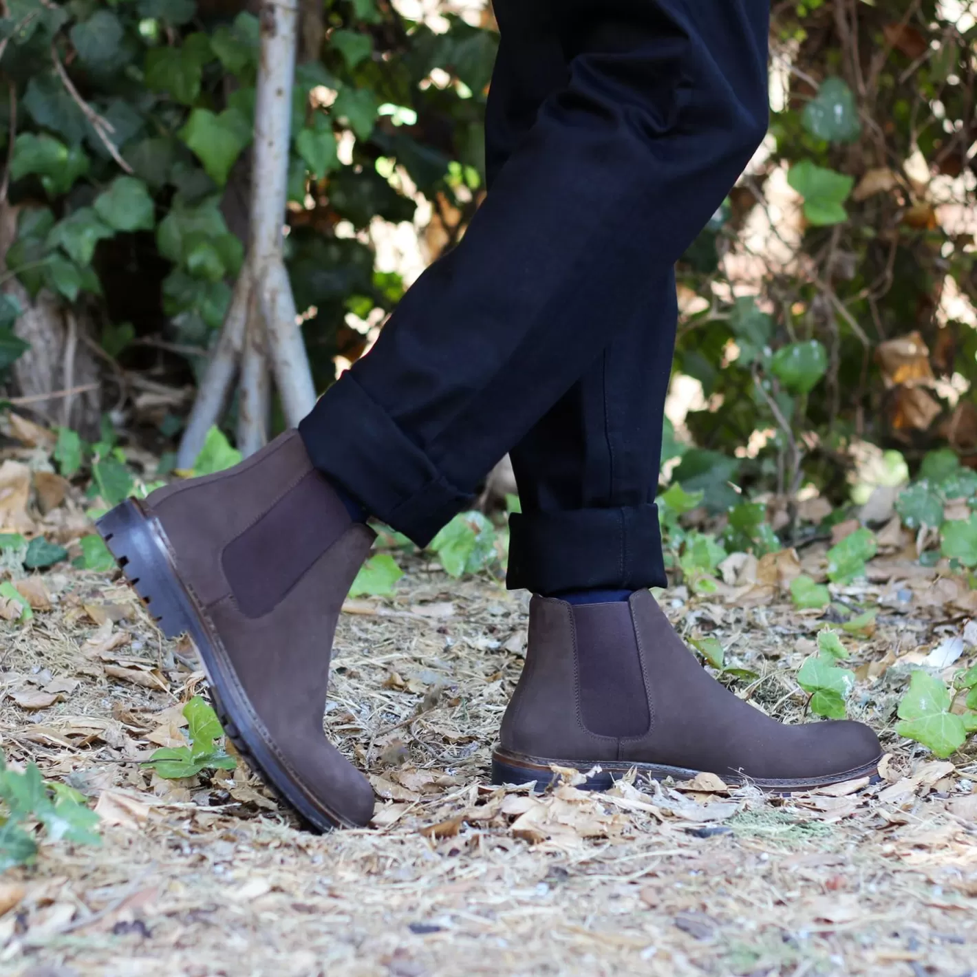 Boots-JULES & JENN Chelsea Basse Cuir Nubuck Marron