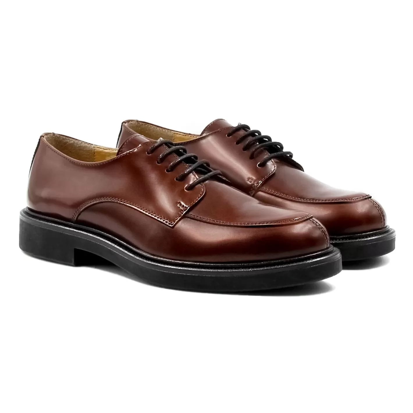 Mocassins & Derbies-JULES & JENN Derbies Cuir Brillant Cognac