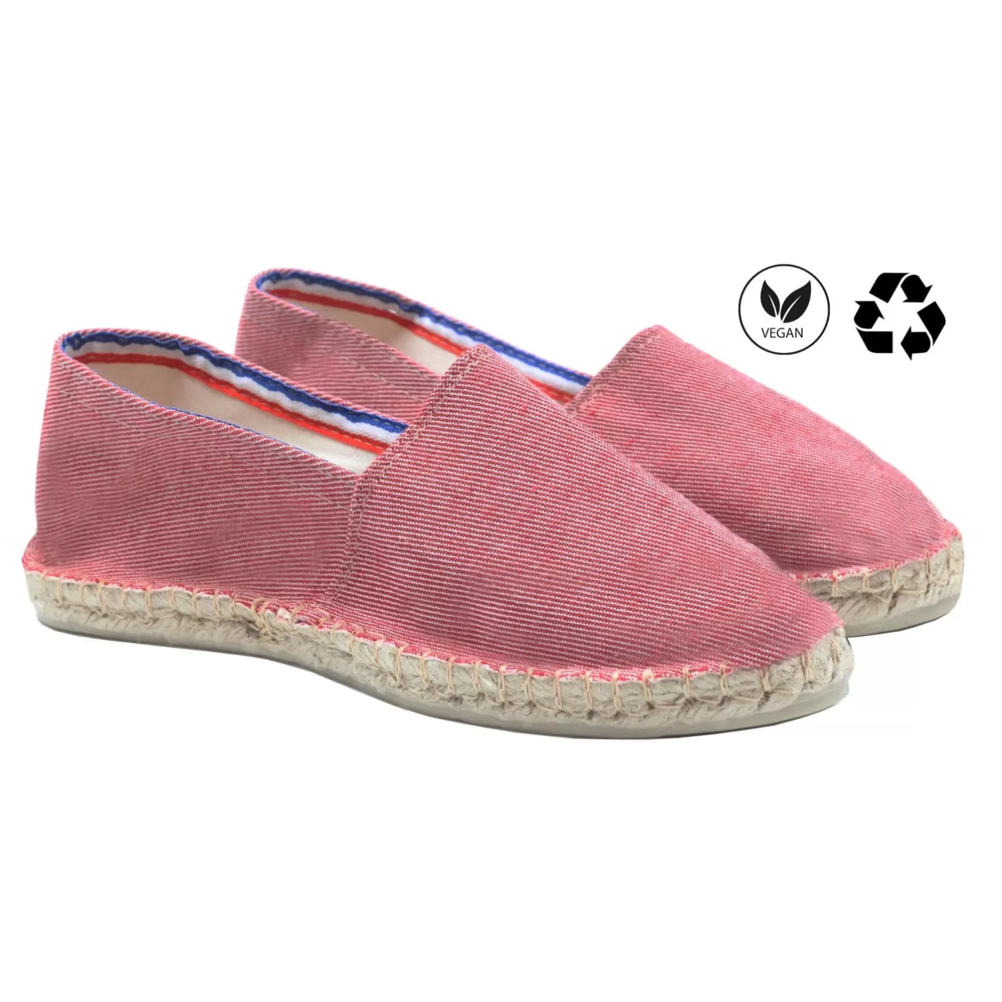 Espadrilles-JULES & JENN Espadrilles Coton Recycle Rouge Blanc Blanc/Rouge