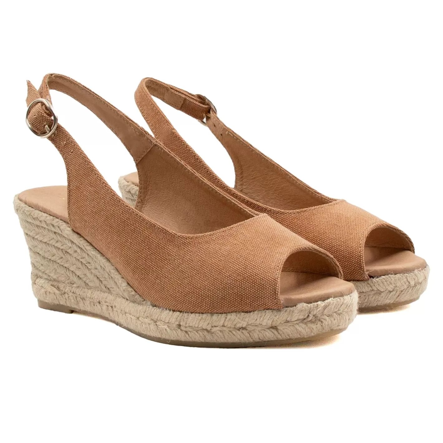 Sandales-JULES & JENN Espadrilles Slingback Recyclees Camel