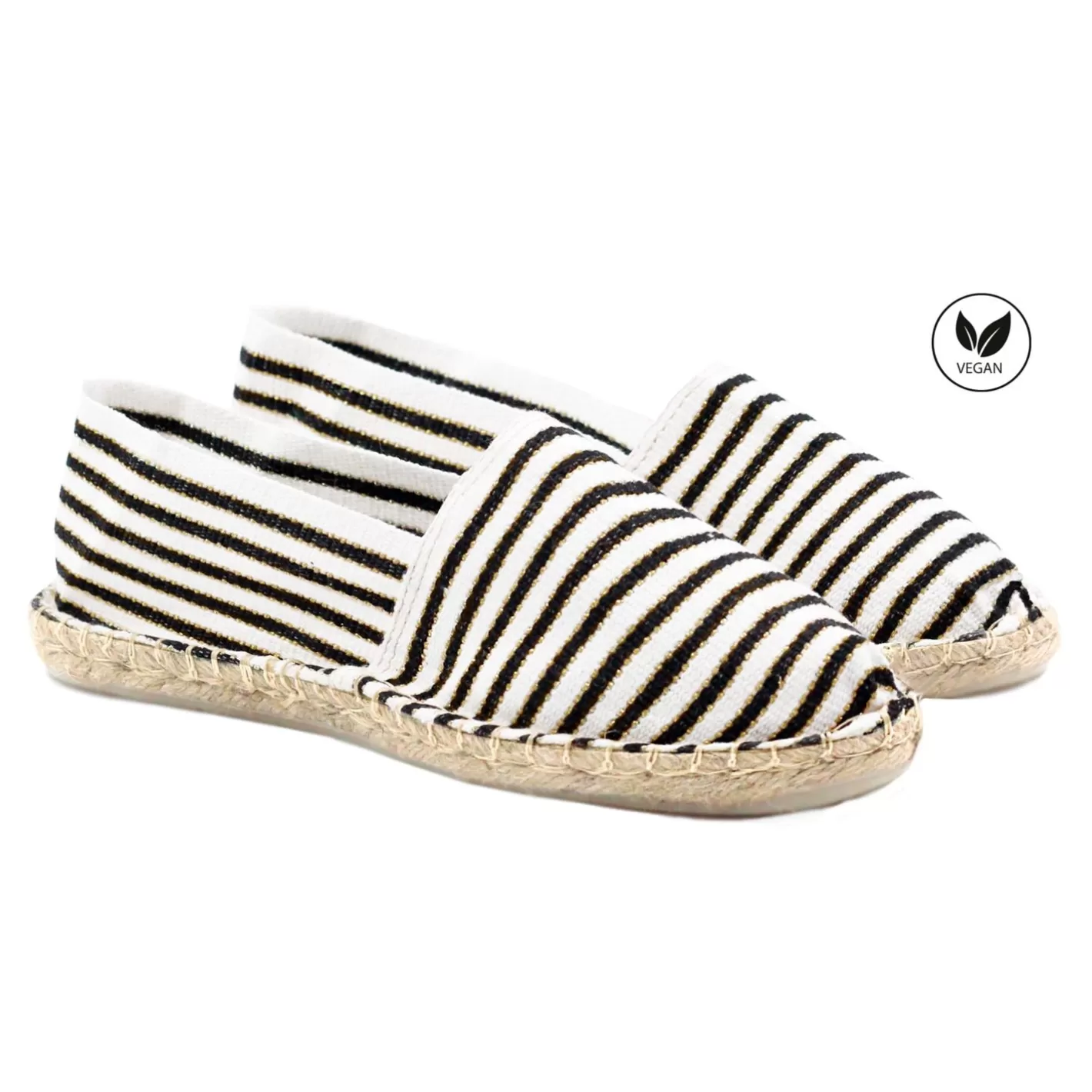 Espadrilles-JULES & JENN Espadrilles Toile Coton Noir Dore Noir/Dore