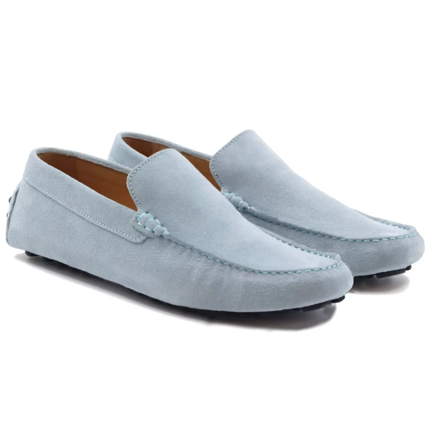 Mocassins-JULES & JENN Mocassins Cuir Daim Bleu Clair