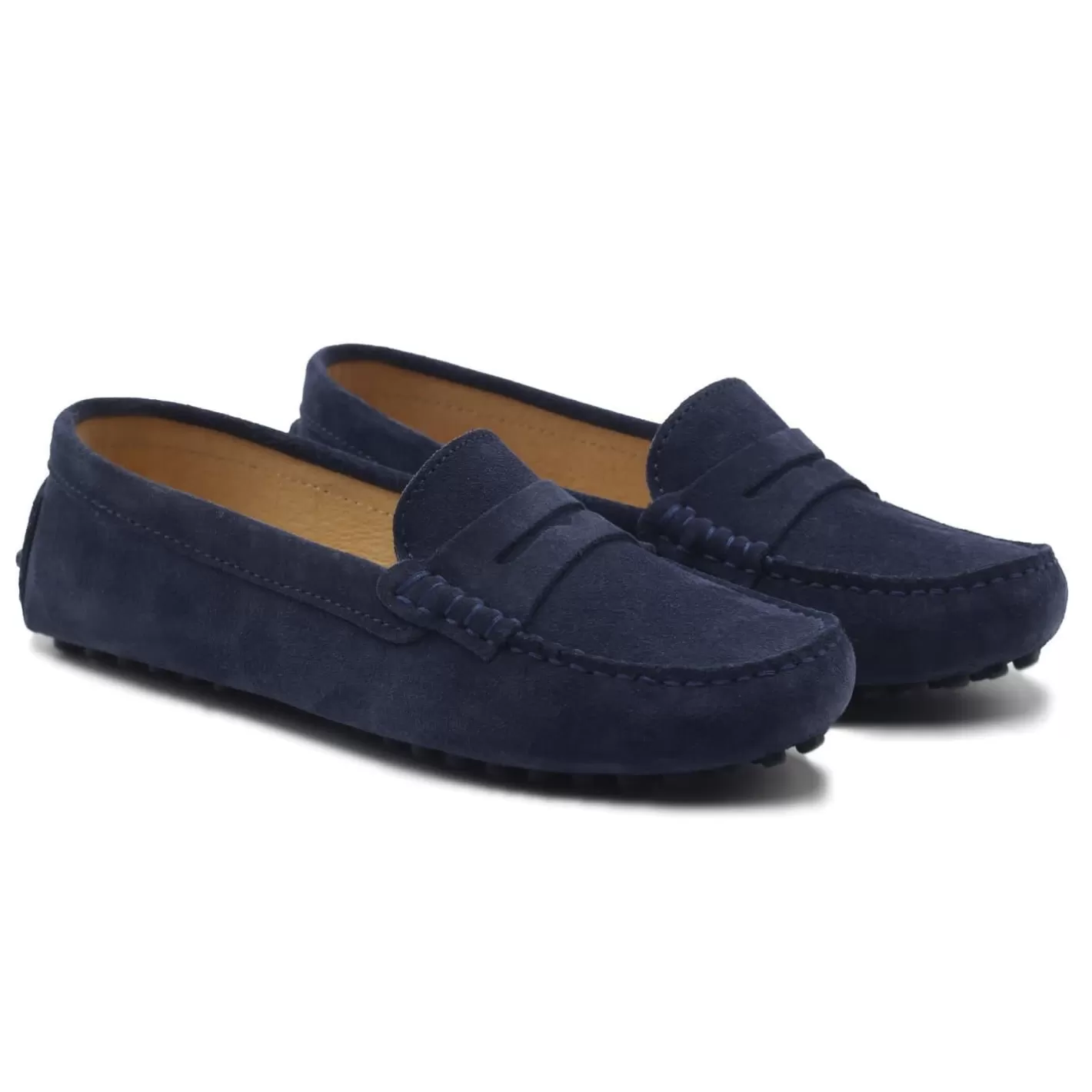 Mocassins & Derbies-JULES & JENN Mocassins Cuir Daim Bleu