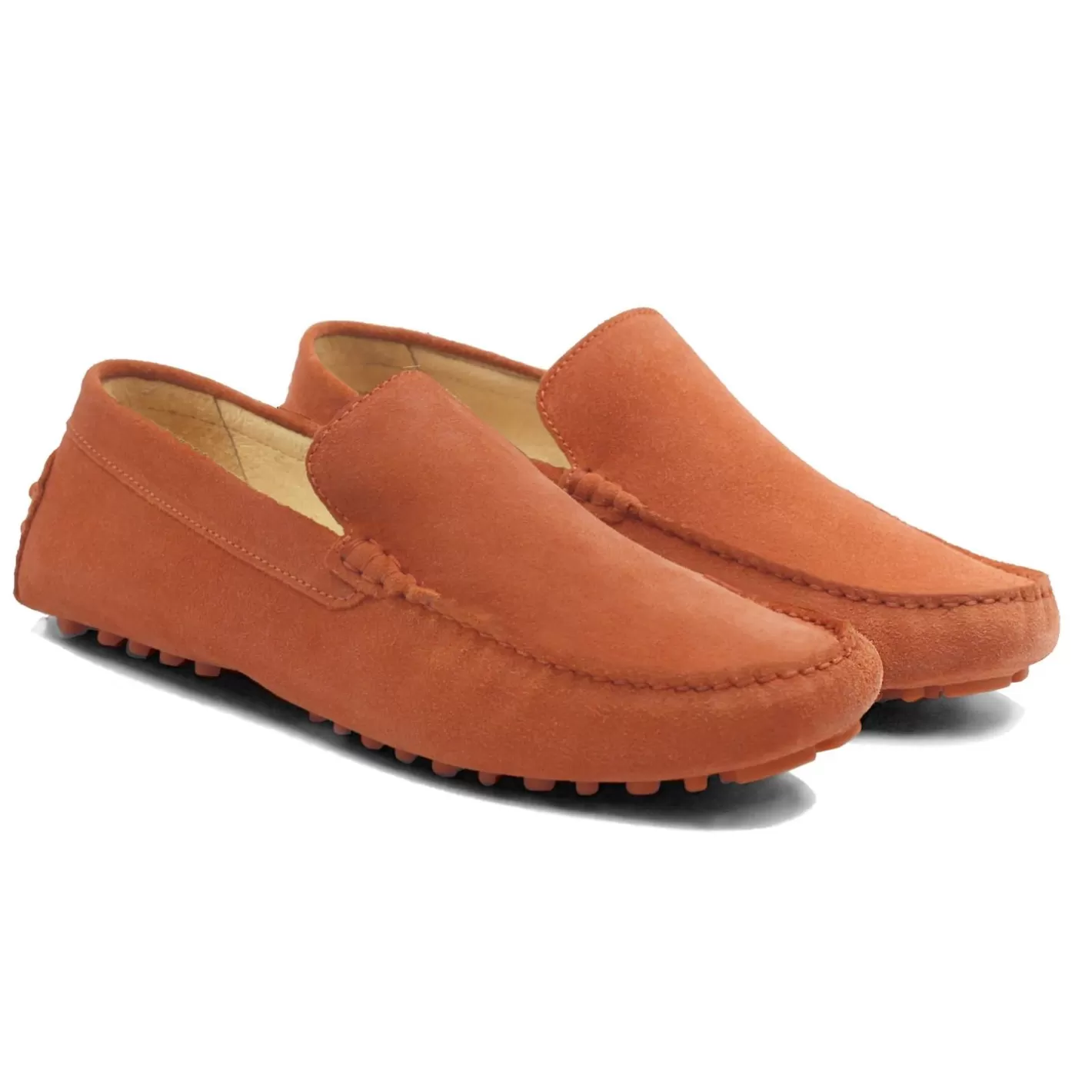 Mocassins-JULES & JENN Mocassins Cuir Daim Orange