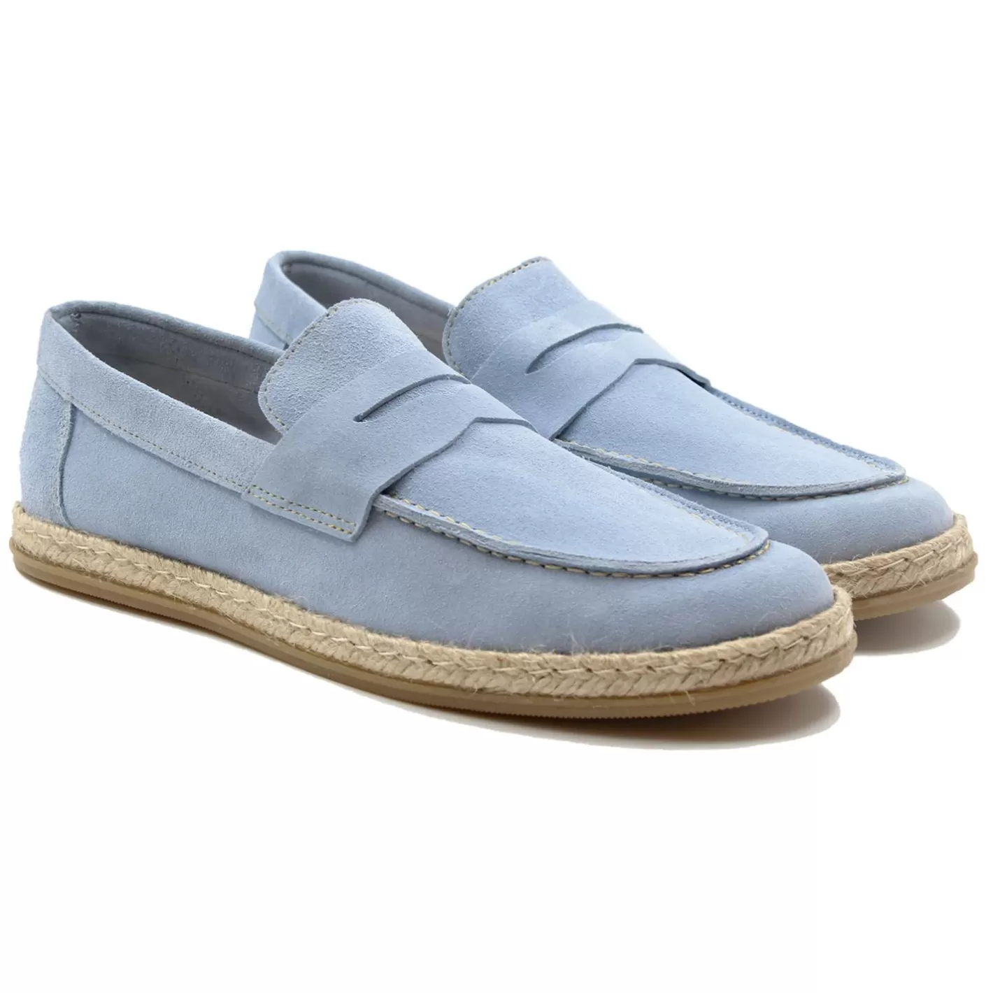 Mocassins-JULES & JENN Mocassins Espadrilles Cuir Bleu Clair