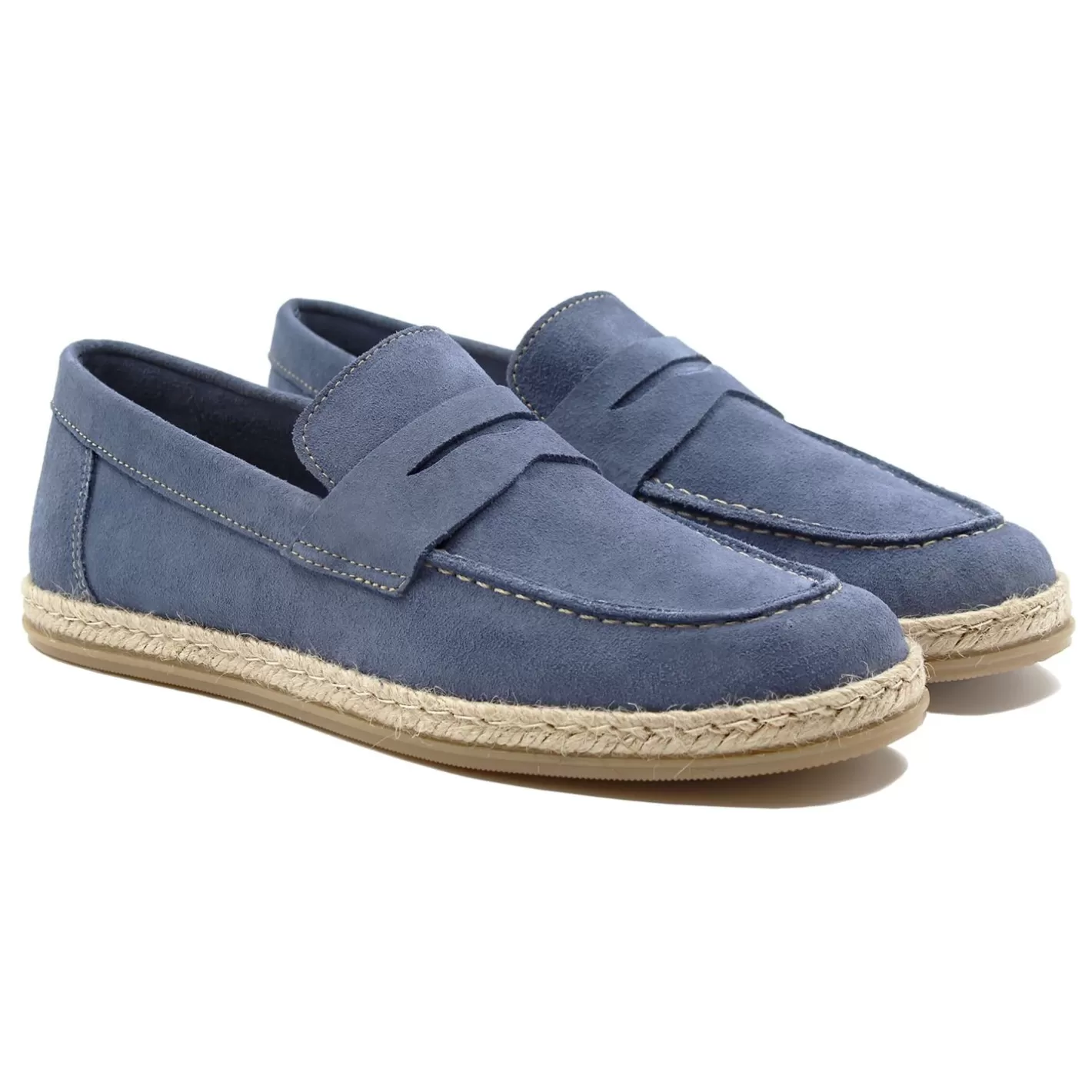 Mocassins-JULES & JENN Mocassins Espadrilles Cuir Bleu