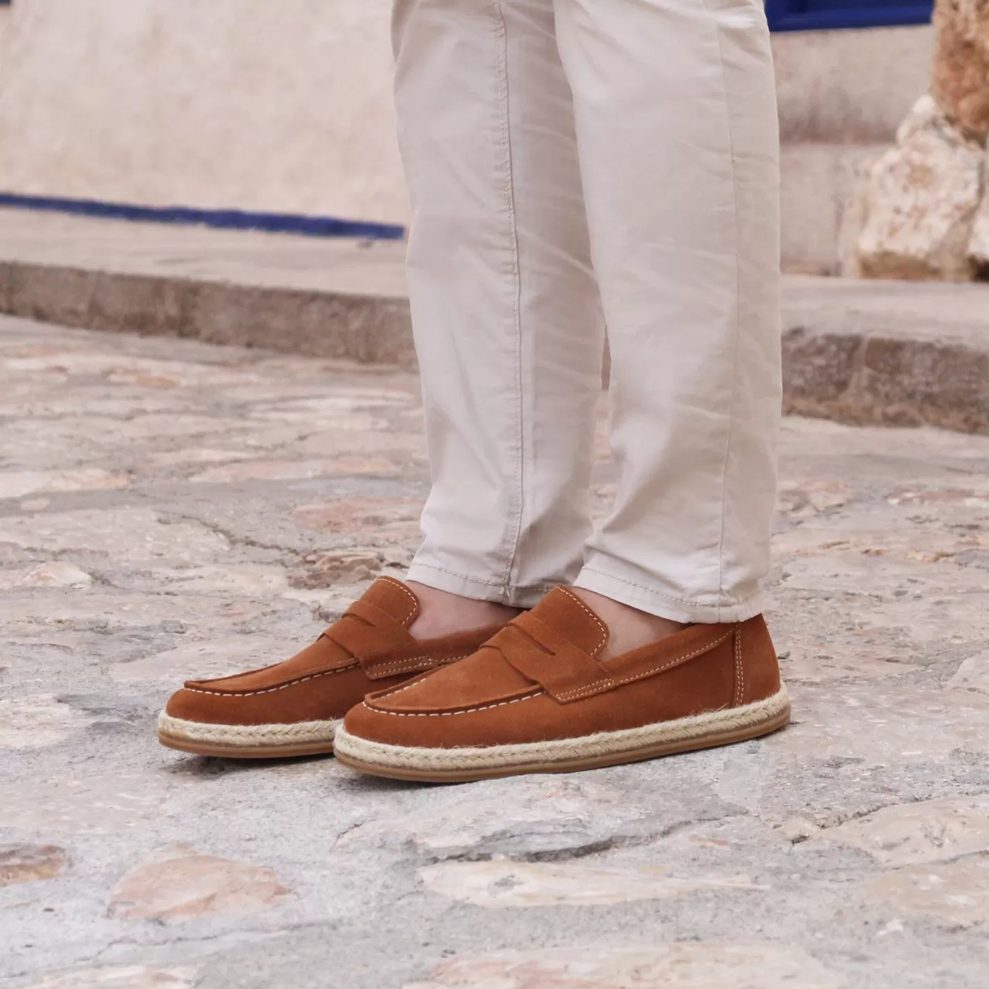 Mocassins-JULES & JENN Mocassins Espadrilles Cuir Cognac