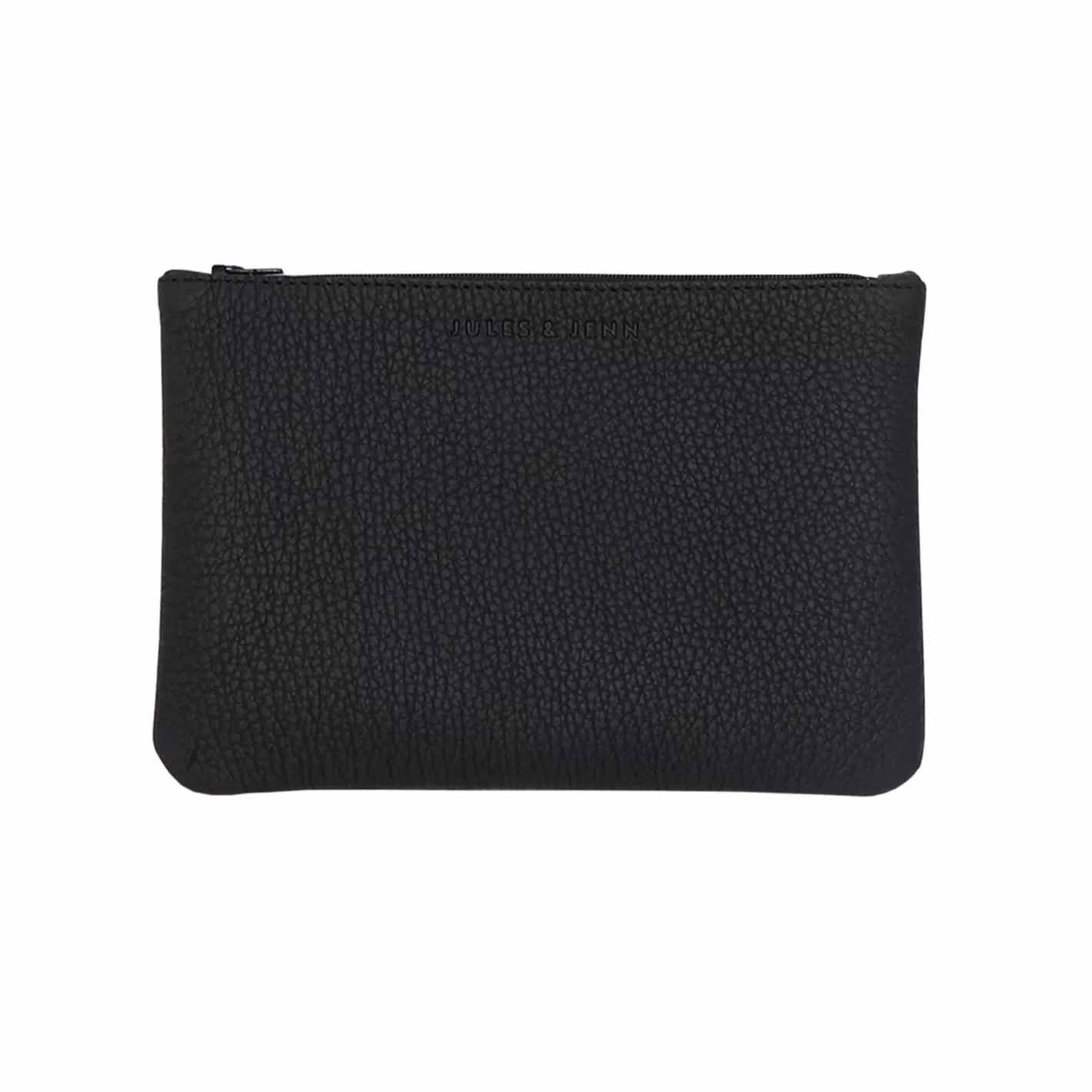 Petite Maroquinerie-JULES & JENN Pochette Cuir Graine Noir