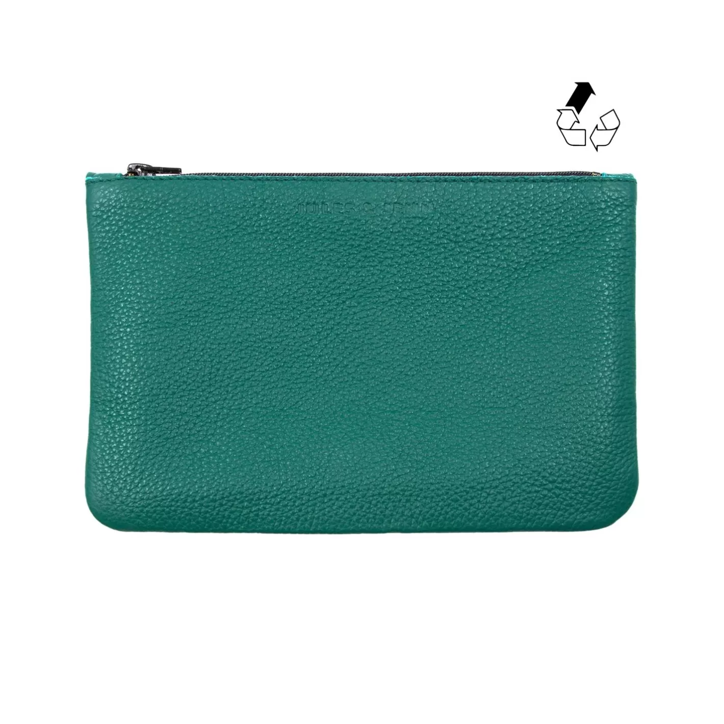 Petite Maroquinerie-JULES & JENN Pochette Cuir Upcycle Graine Vert