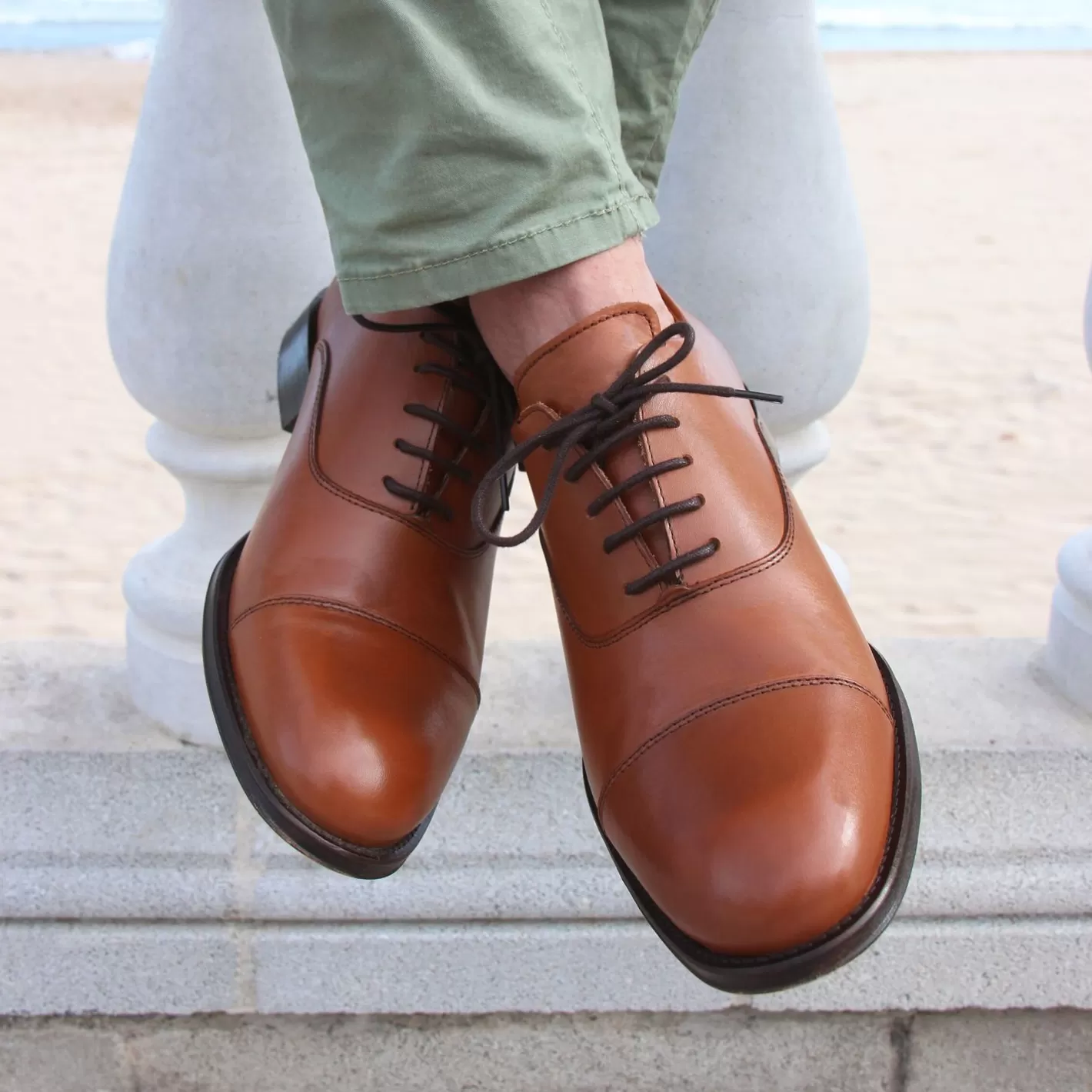 Richelieus & Derbies-JULES & JENN Richelieu Oxford Cuir Marron Cognac