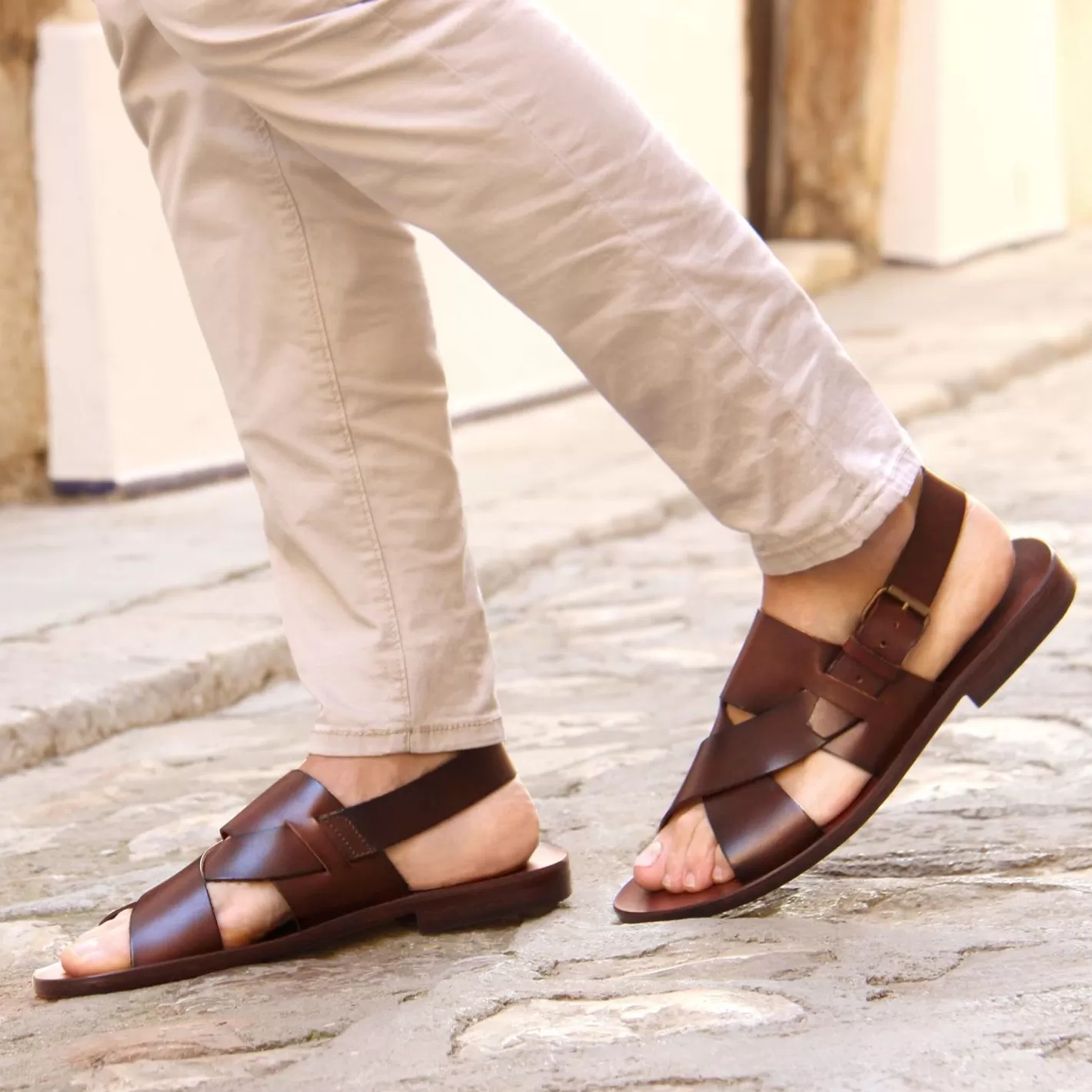 Espadrilles & Sandales-JULES & JENN Sandales Cuir Marron