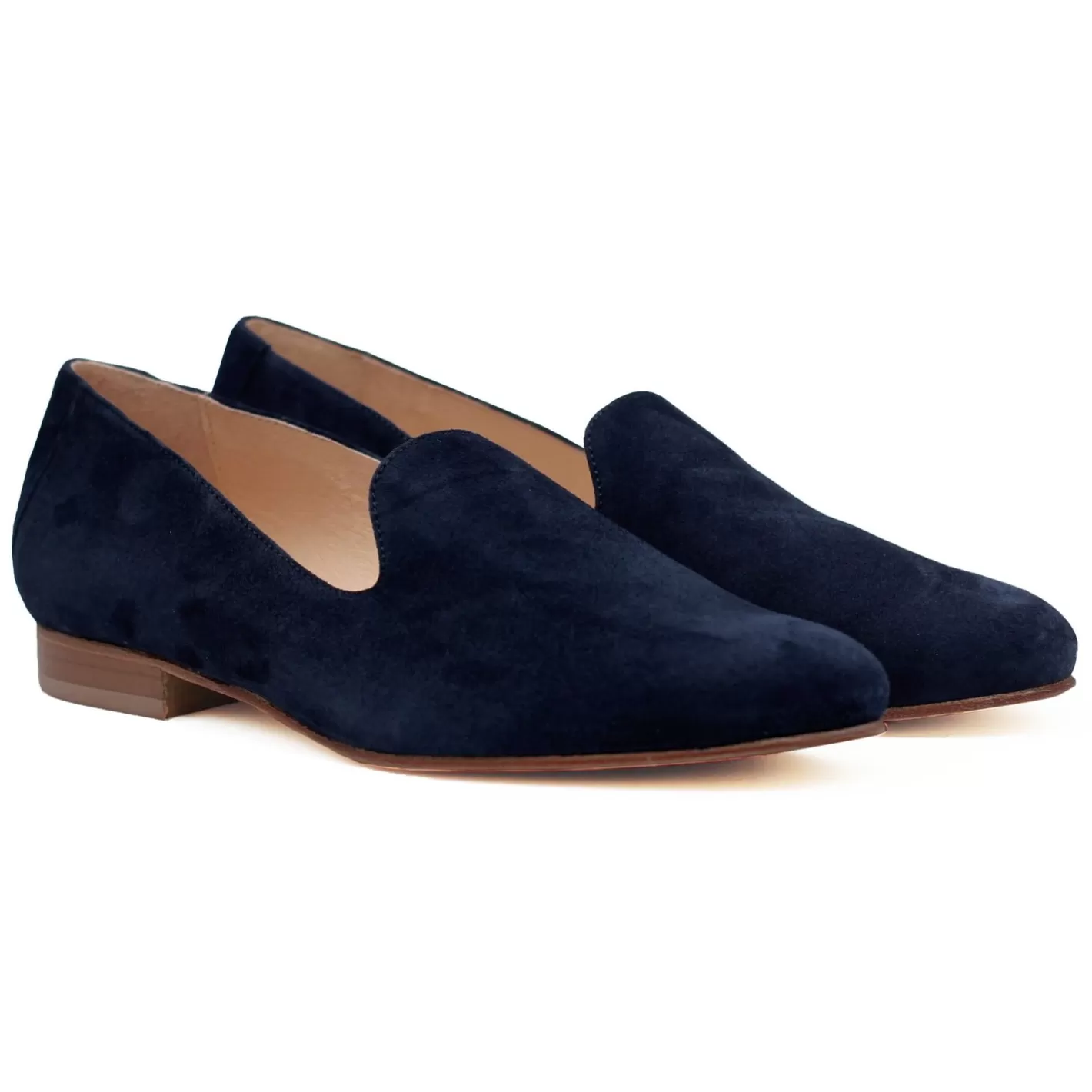 Ballerines & Slippers-JULES & JENN Slippers Classiques Daim Bleu